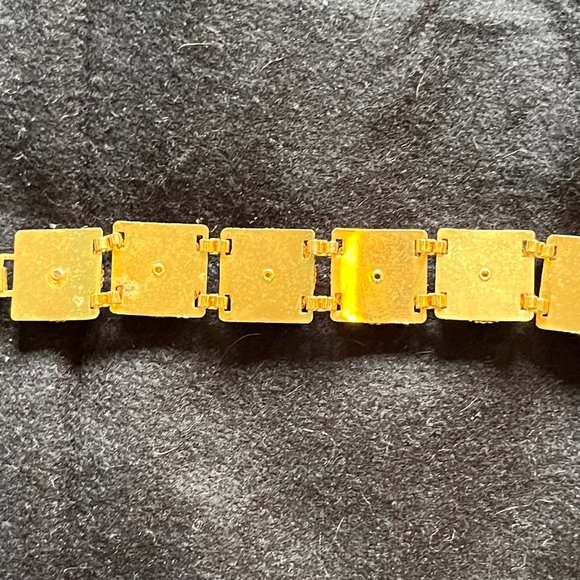 Vintage Gold-Tone Mixed Plastic Cabochon Bracelet 6 ¾” - Picture 5 of 7